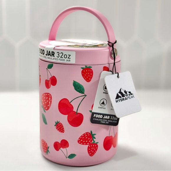 Hydrapeak 32oz thermos Food Jar Strawberry and Cherry design - Picture 1 of 6